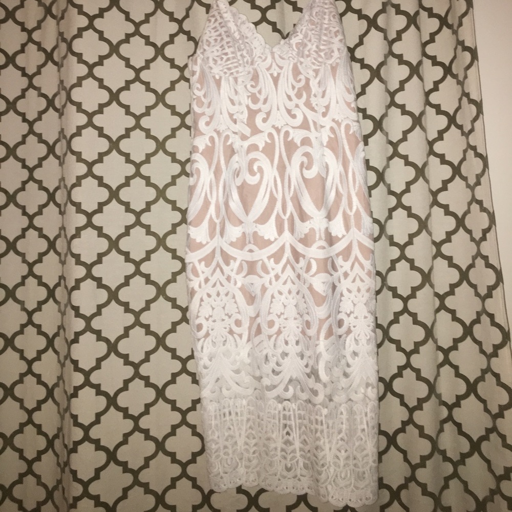 Ivory Bardot Lace Dress