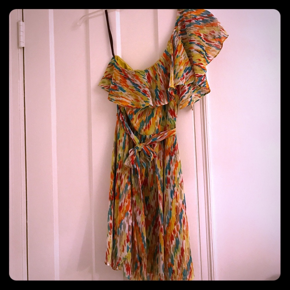 Colorful one shoulder dress