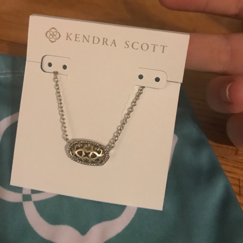 Kendra Scott Elisa necklace silver/gold filigree