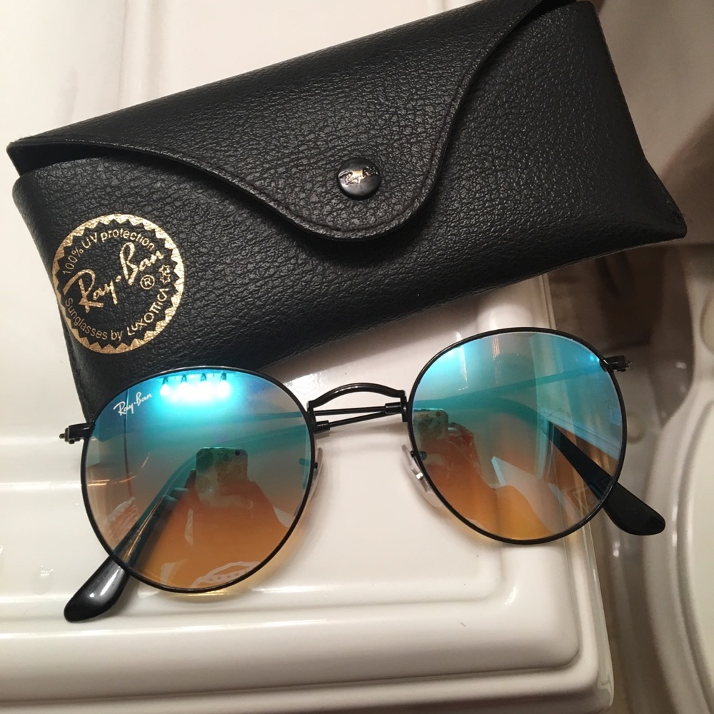 Ray-Ban Circle Lenses Blue Gradient + Black Frame