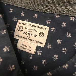 J. Crew Woven Short Sleeved Botton-Up in Navy