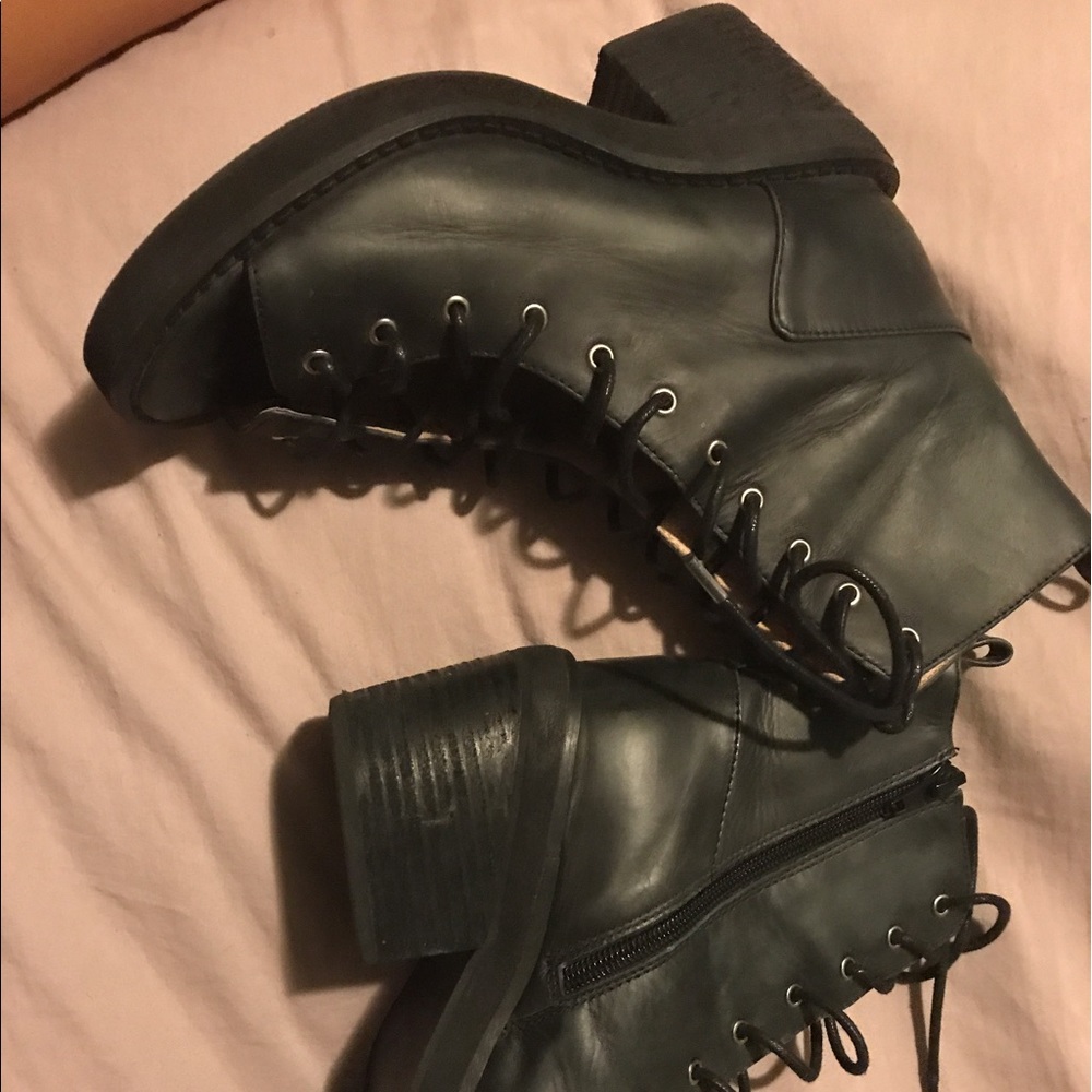Lace up Jeffery Campbell booties like new