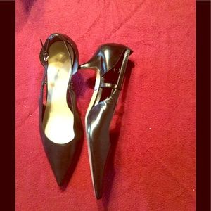 Classic Black Leather Pointy Toe Pump by Bandolino