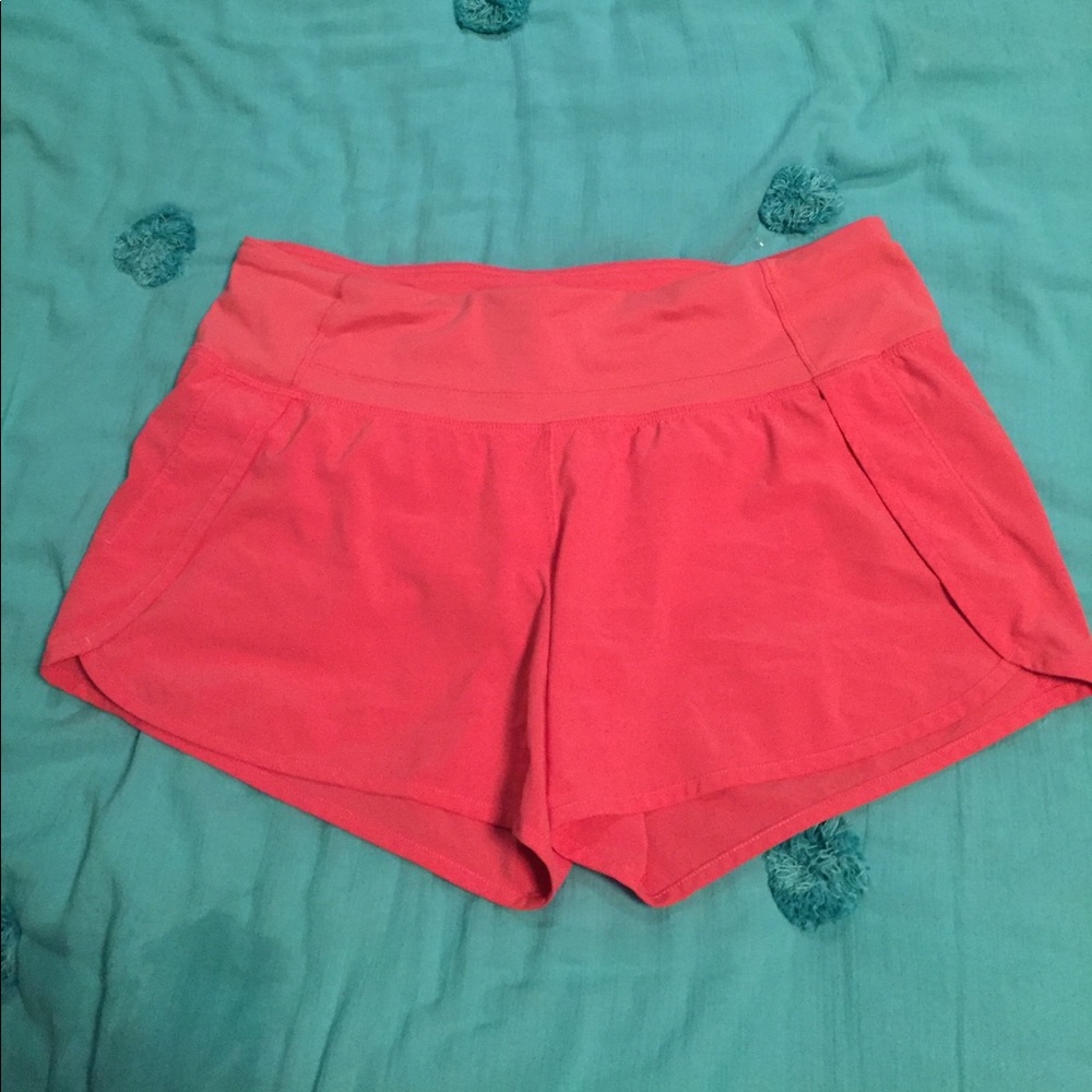 Pink Lulu Lemon athletic shorts