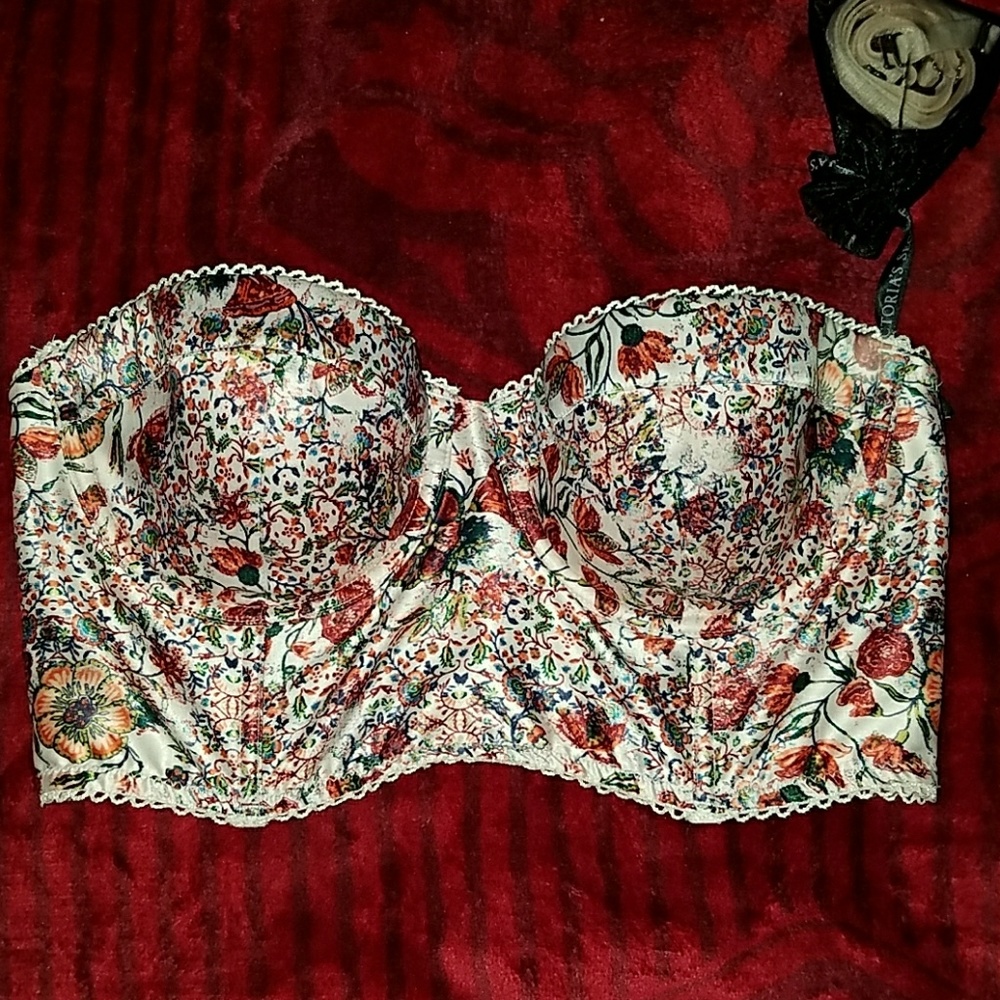 Victoria's Secret Strapless Floral Bra size 34B