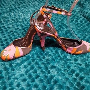 Kate Spade Floral Ankle Wrap Heels