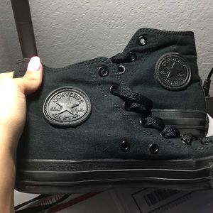 High top all black converse