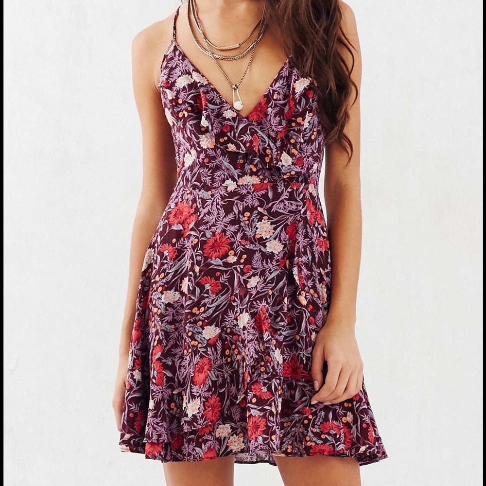 Kimchi Blue Sabina Ruffle Wrap Mini Dress