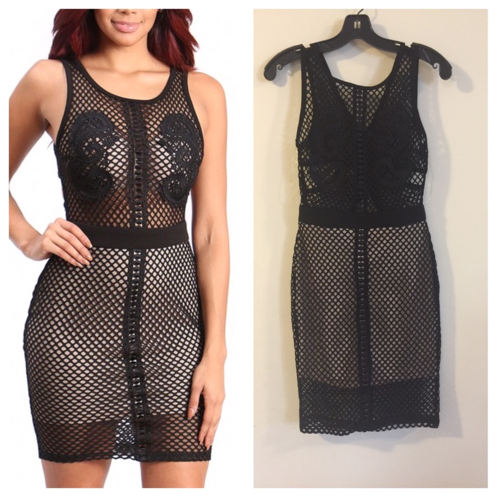 Mesh Fish Net Bodycon Dress - Picture 3 of 3