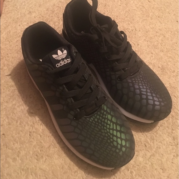 adidas zx flux reflective weave black