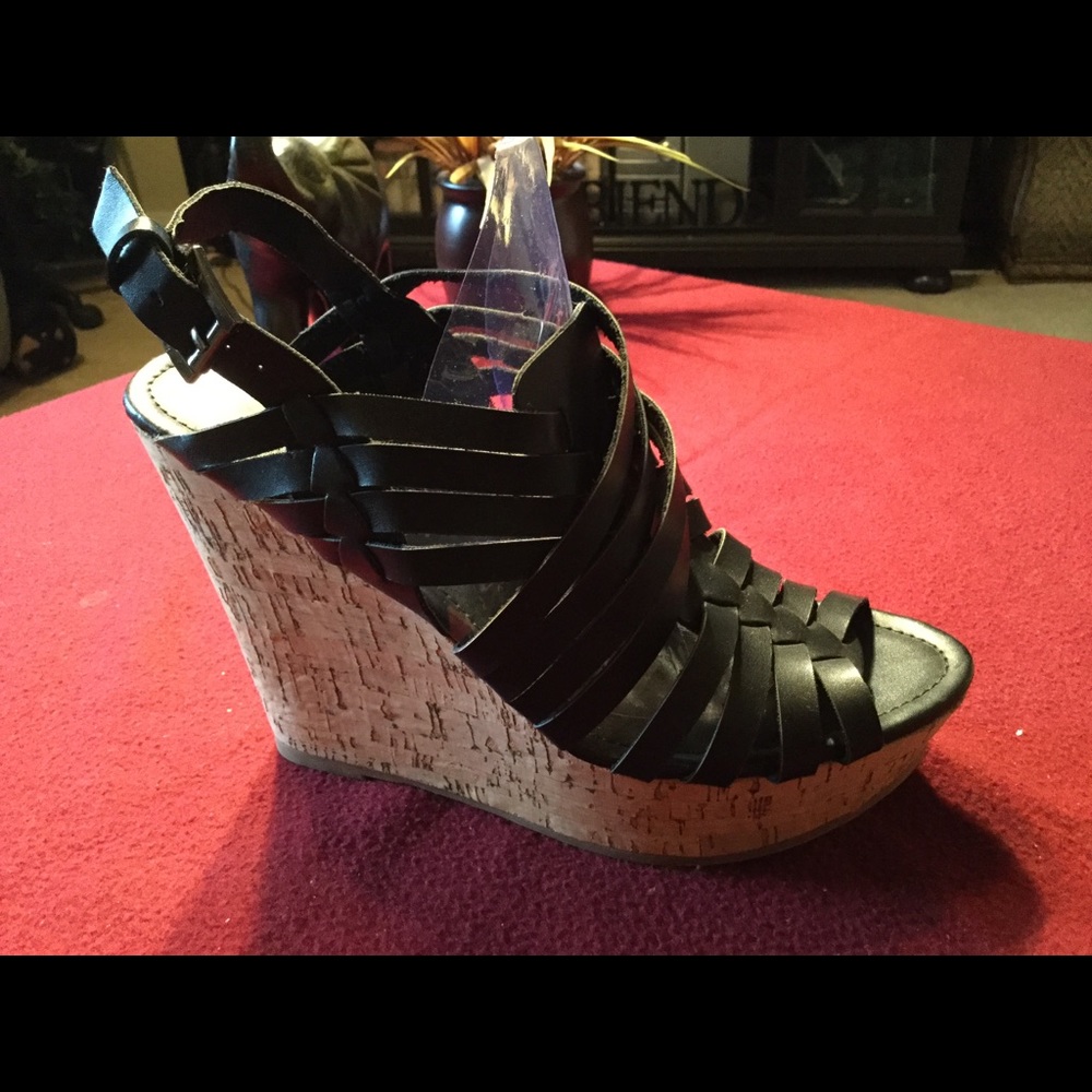 Beautiful Black Dress Wedges by Natural Breeze
