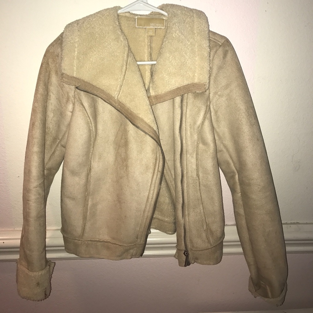 Michael Kors suede bomber jacket