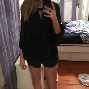 Black free people butterfly kisses beaded romper
