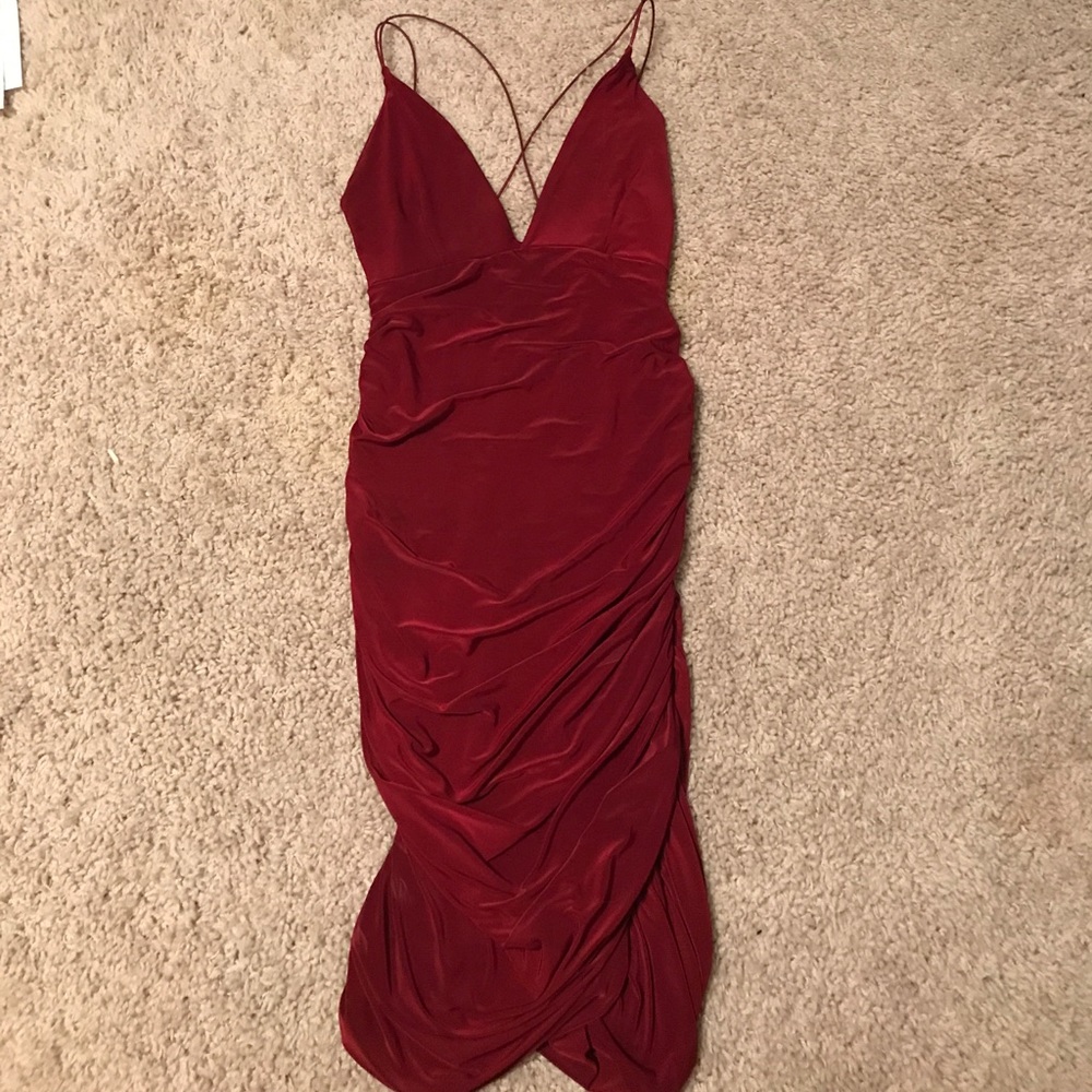 Red tight Missguided dress