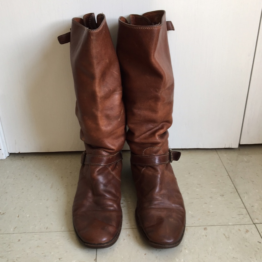 JCrew Brown Slouchy Leather Boots