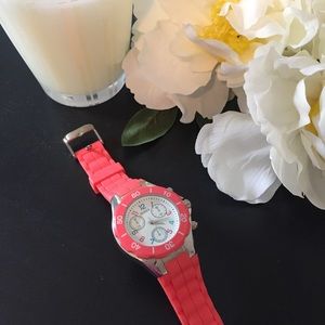 Bright pink watch