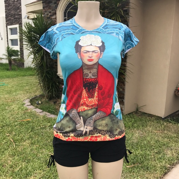 Frida Kahlo Tattoos Printed T-Shirt - Picture 4 of 7