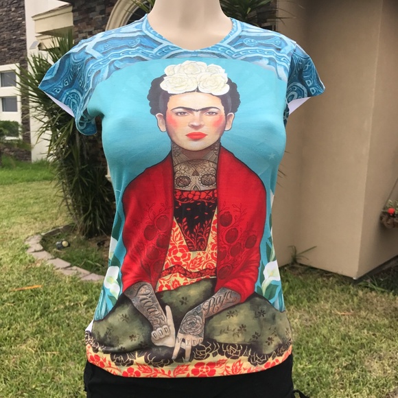 Frida Kahlo Tattoos Printed T-Shirt - Picture 3 of 7