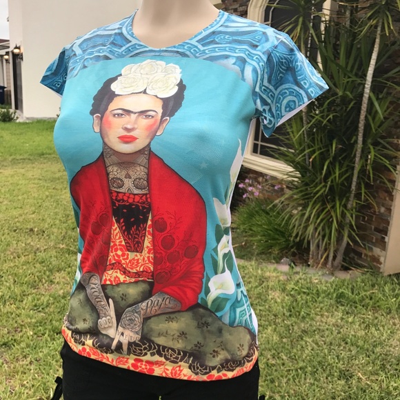 Frida Kahlo Tattoos Printed T-Shirt - Picture 7 of 7