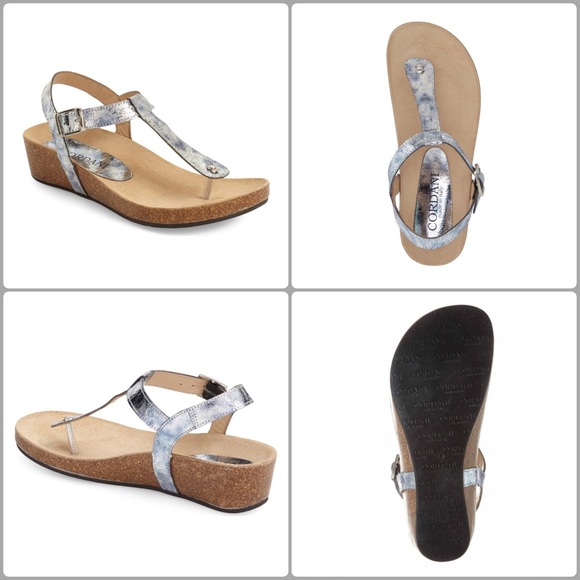 Cordani Italian Blue Flatform Wedge Sandals - Picture 6 of 7