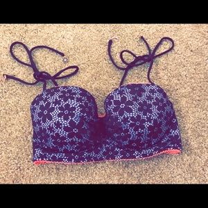 Victoria's Secret lace flower bikini top 32d NWT