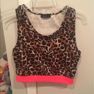 Leopard crop tank top