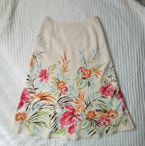 Talbots Petites Silk Blend Floral Skirt