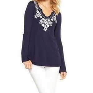Lilly Pulitzer Navy April Tunic Sweater