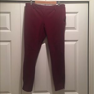 Maison Jules Maroon "Charlotte" Slim Pencil Pants