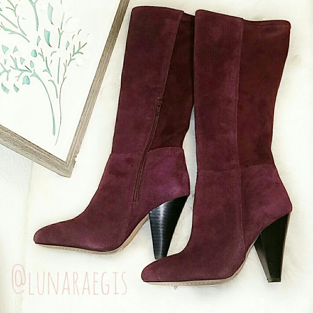 NWT! Vince Camuto Maroon Estiva Suede boots sz 6.5