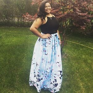 Davids Bridal Illusion Two Piece Formal Gown