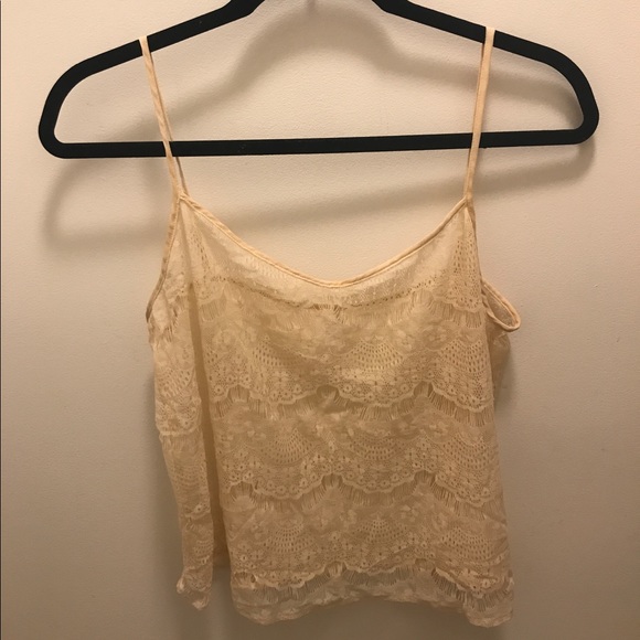 American Apparel Cream Lace Tank Top - size small - Picture 1 of 4