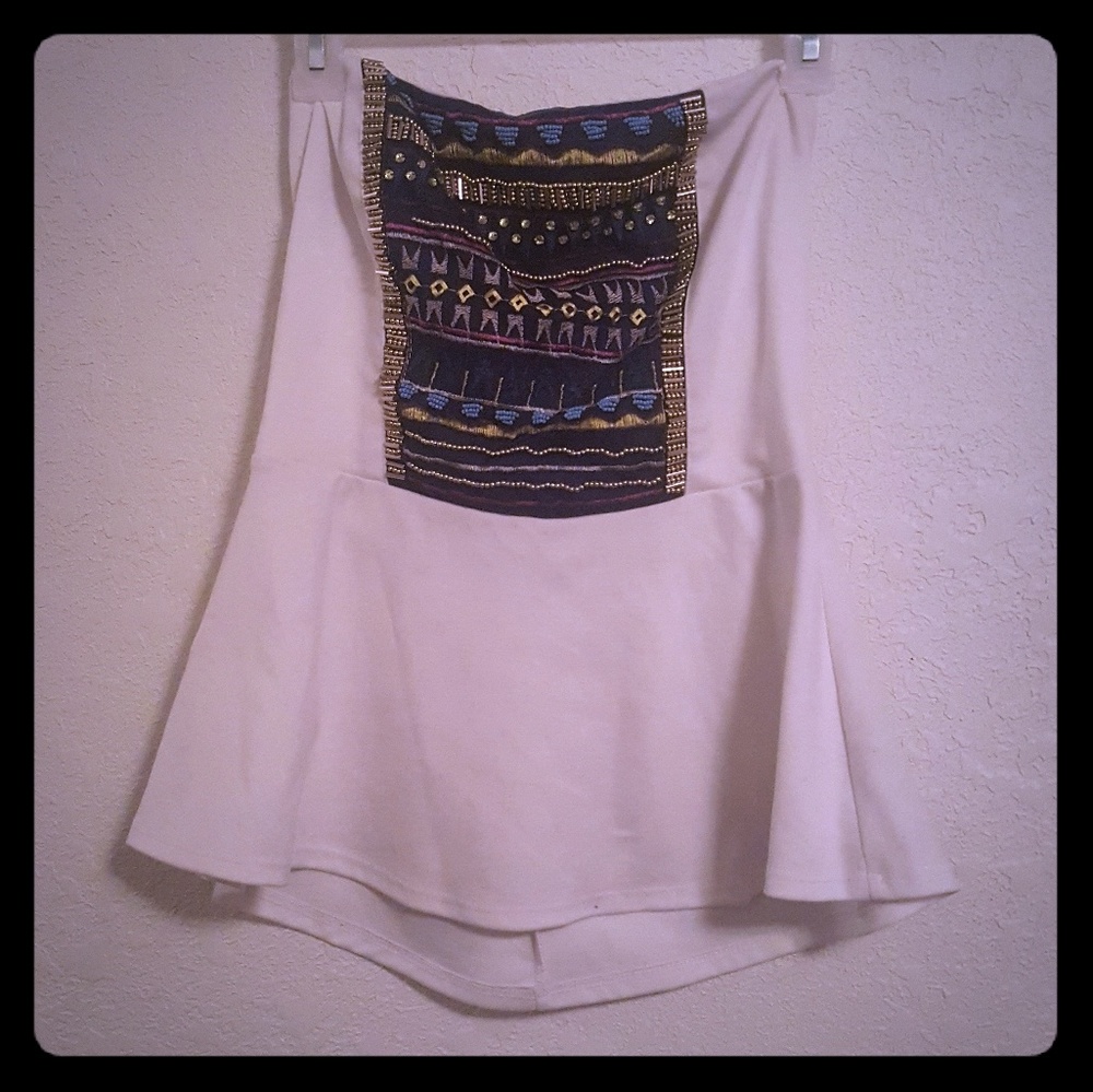 Beaded Strapless Top