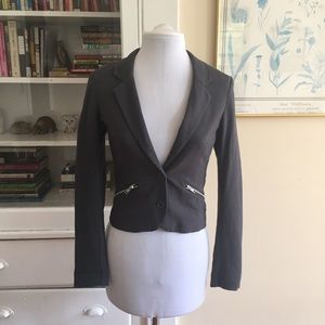 {Divided} Grey Ponte Blazer With Zipper Pockets