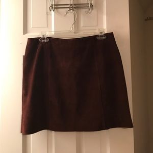 Brown suede skirt
