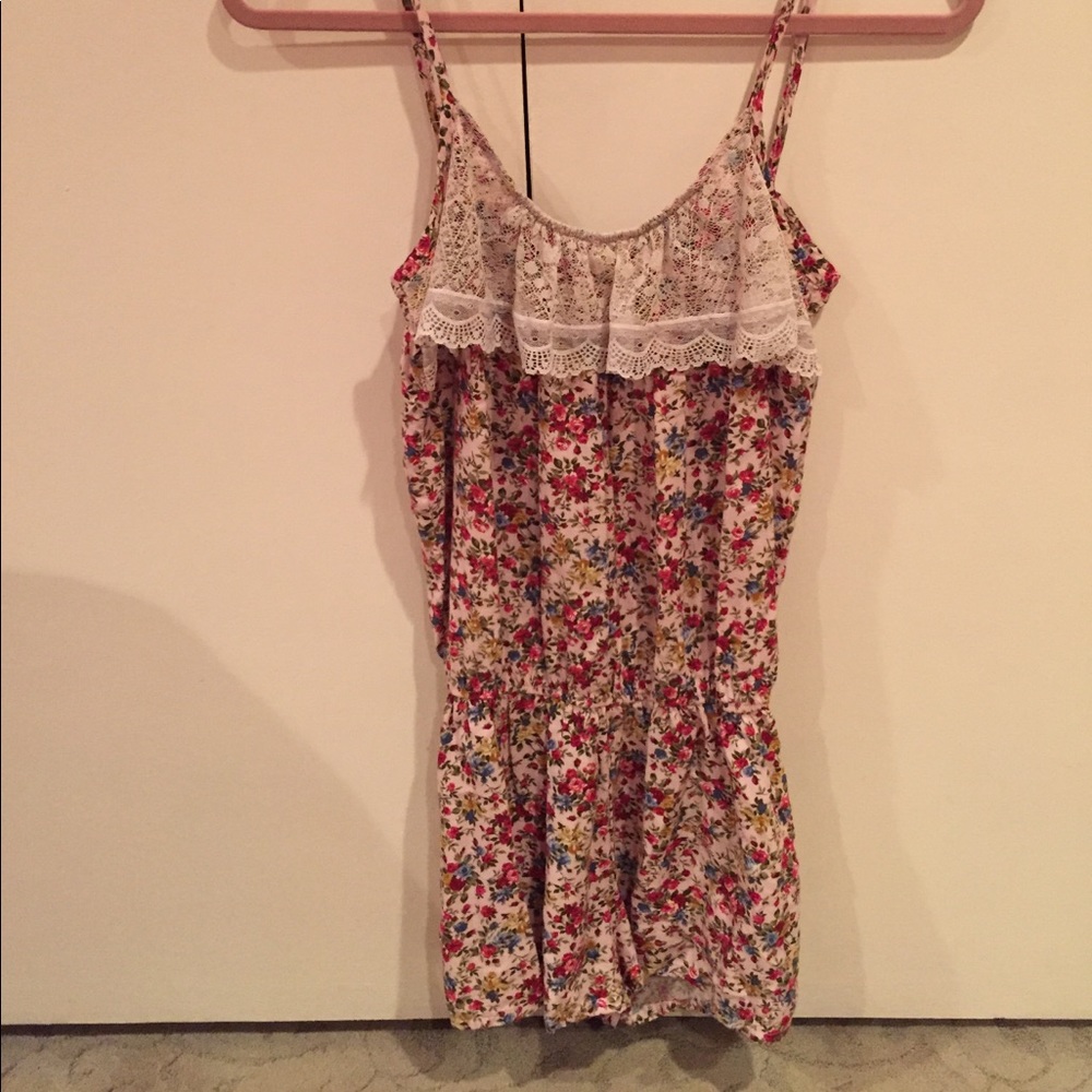Floral lace romper