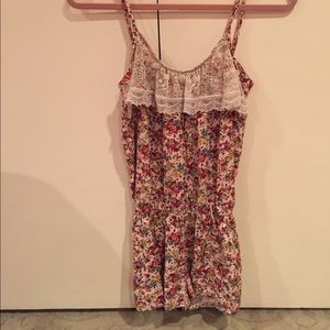Floral lace romper