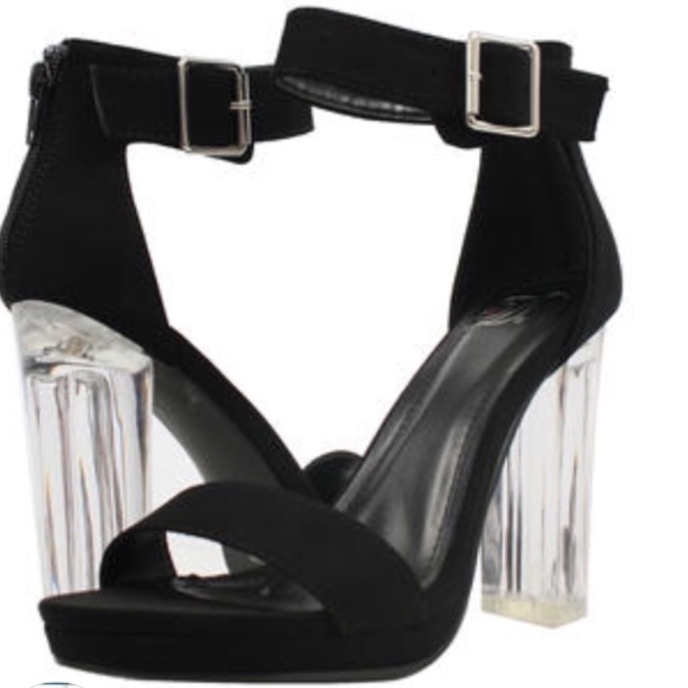 Brand new acrylic clear velvet heels