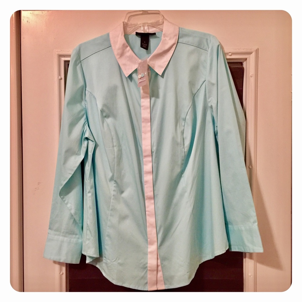 LANE BRYANT: NWT Mint Green Oxford sz 18