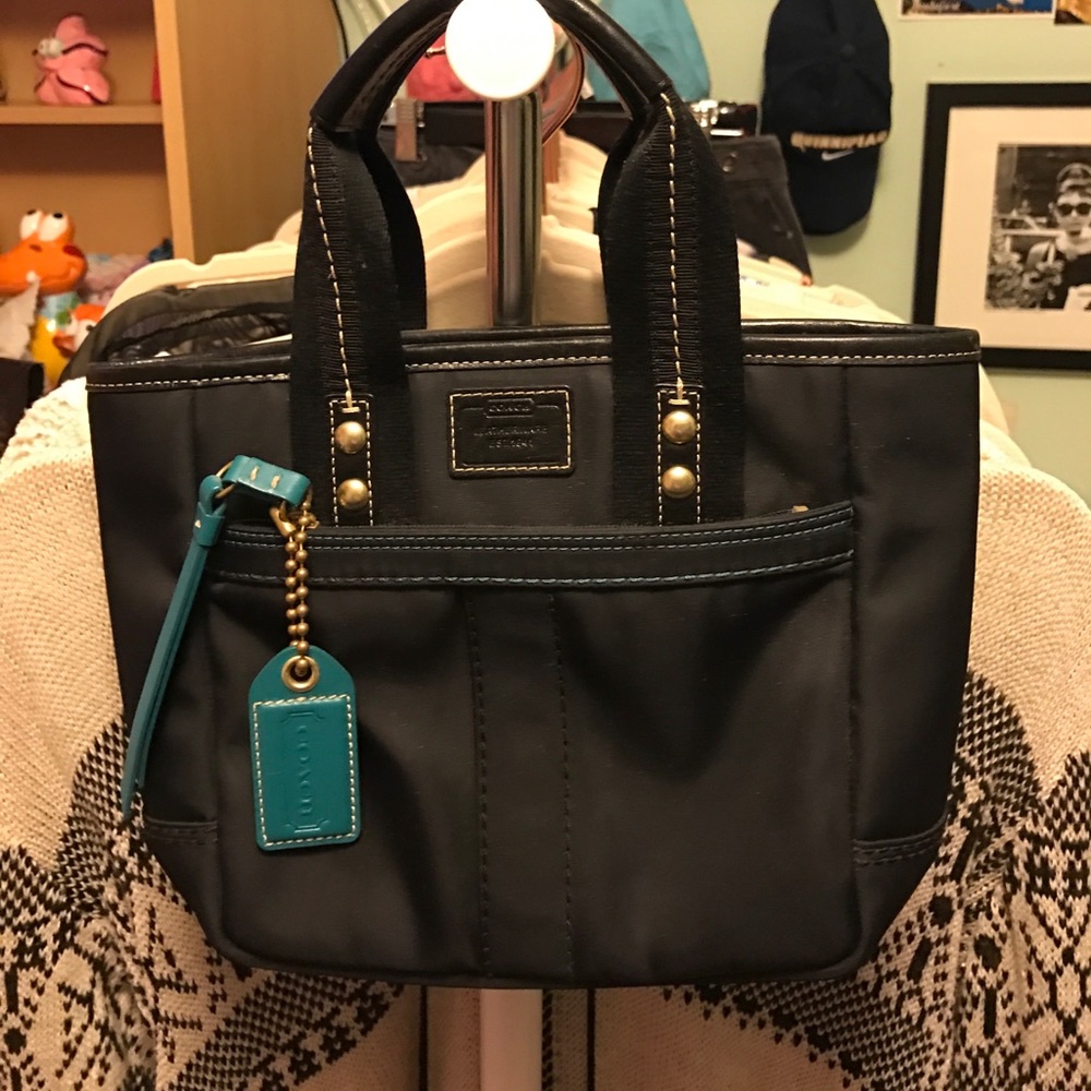 Authentic COACH black nylon tote