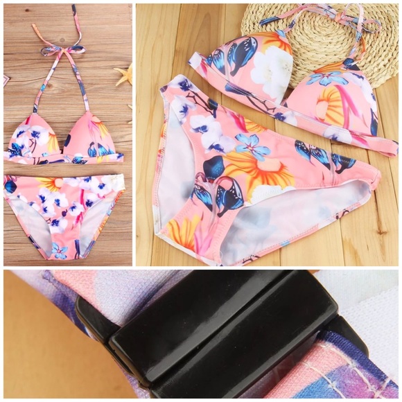 ✅ Sz L Perfect Two Piece Floral Padded Bikini - Picture 2 of 6