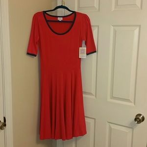 ❤⚘❤Solid Red Navy Trimmed Nicole❤⚘❤