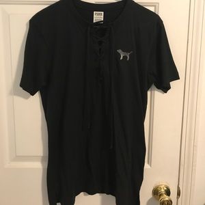 Pink Victoria's Secret- Lace Up Tee