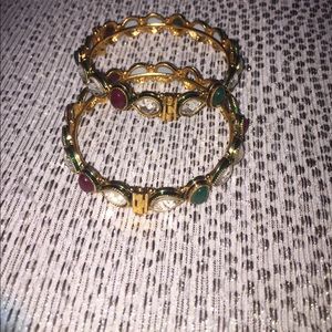 Colorful Gem Bangle Set