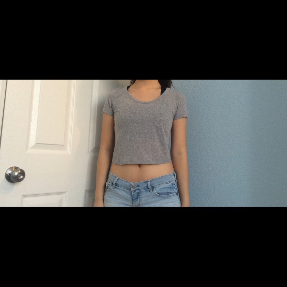 Plain Gray Crop Top