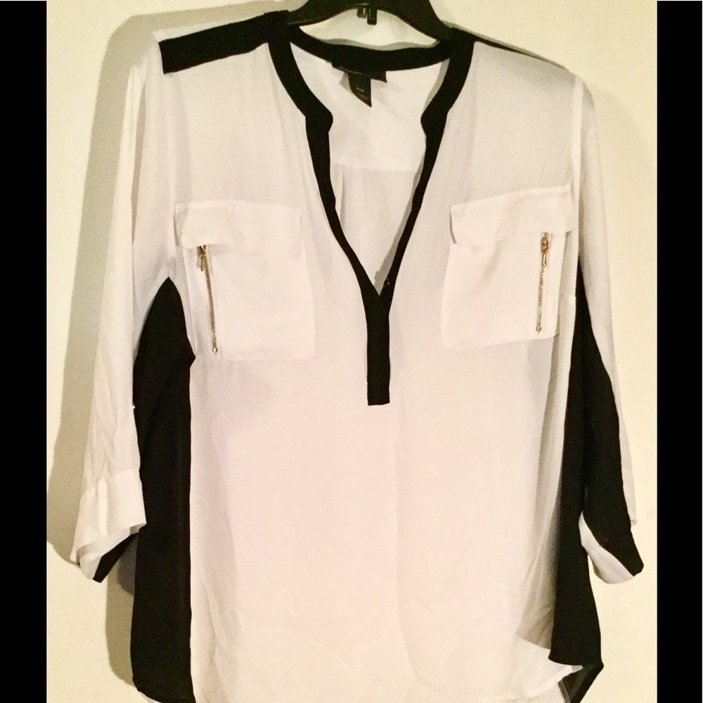 Lane Bryant Black/White Tunic Top size 22/24