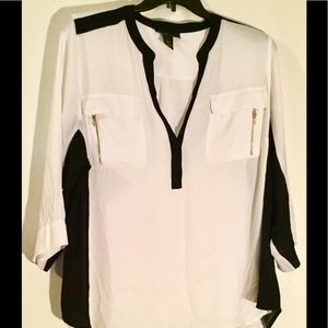 Lane Bryant Black/White Tunic Top size 22/24