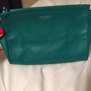 Coach emerald green clutch