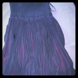 Grey tube top with pleated bottom