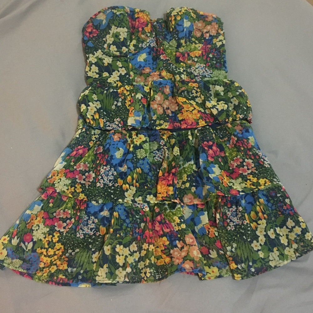 Abercrombie babydoll floral ruffle dress XS